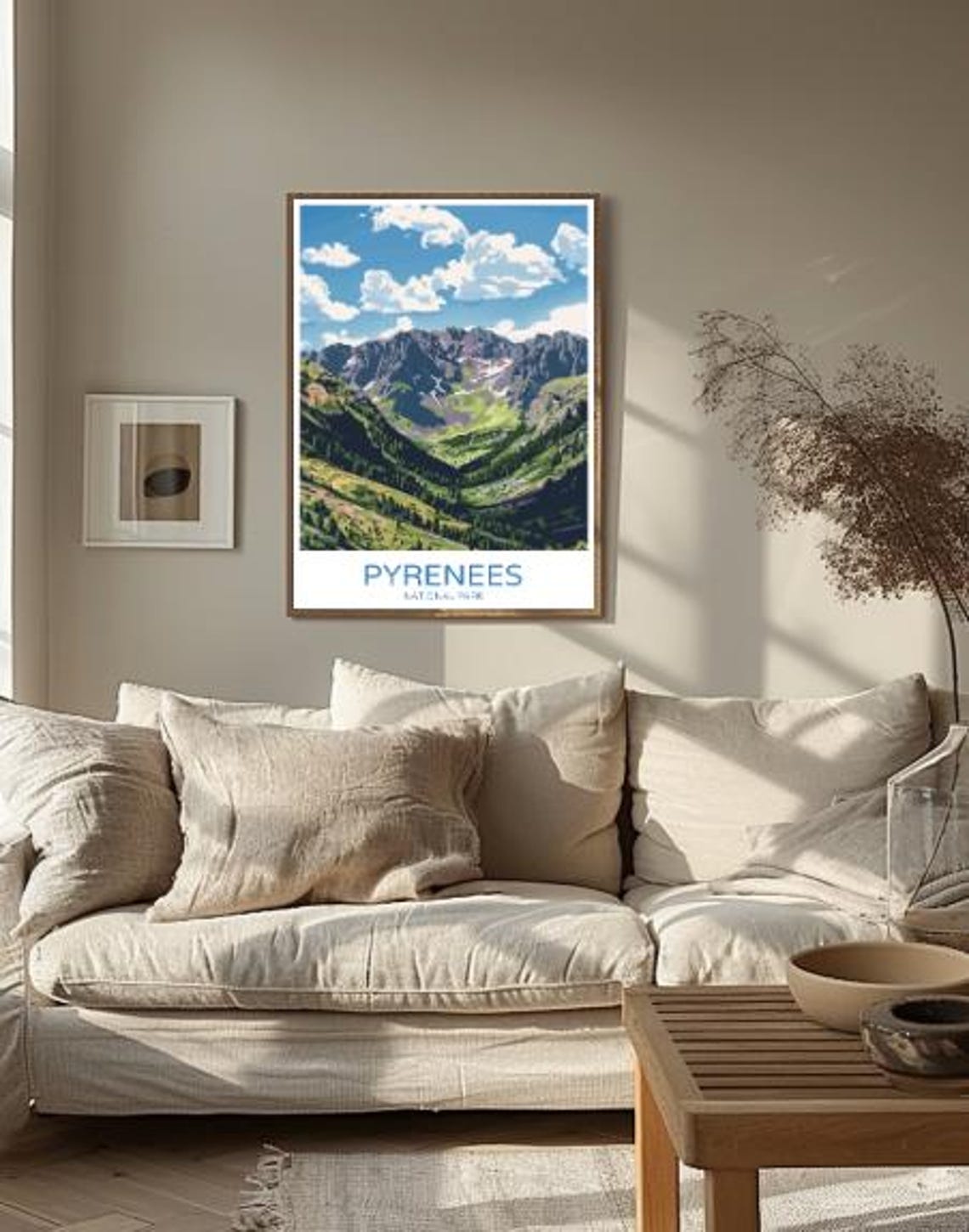 Pyrenees National Park France Poster Snow Capped Mountain Valley View - Image 2