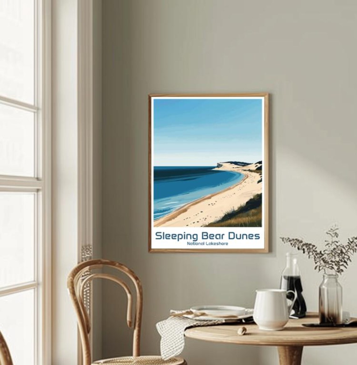 Sleeping Bear Dunes Michigan Lake Michigan Shore Travel Poster - Image 2