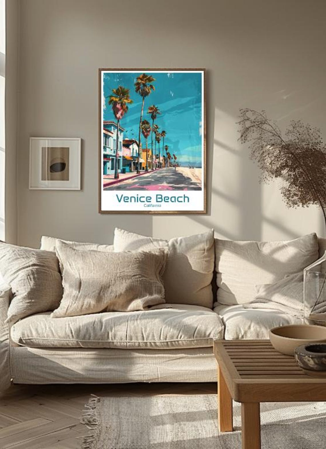 Venice Beach California Palm Lined Boardwalk Street Scene Poster - Image 3
