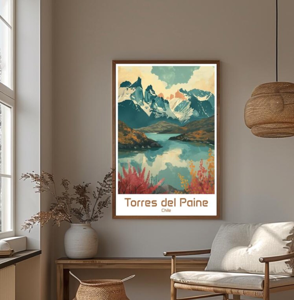 Torres del Paine Chile Granite Towers Turquoise Lake Patagonia Poster - Image 4
