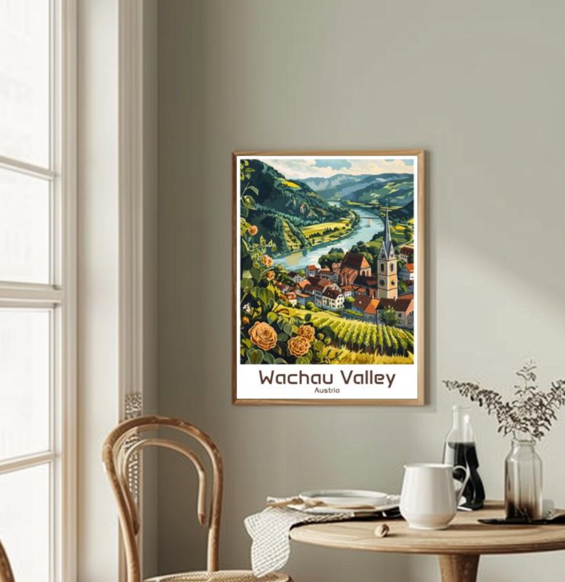 Wachau Valley Austria Danube River Vineyards Travel Illustration Poster - Image 2