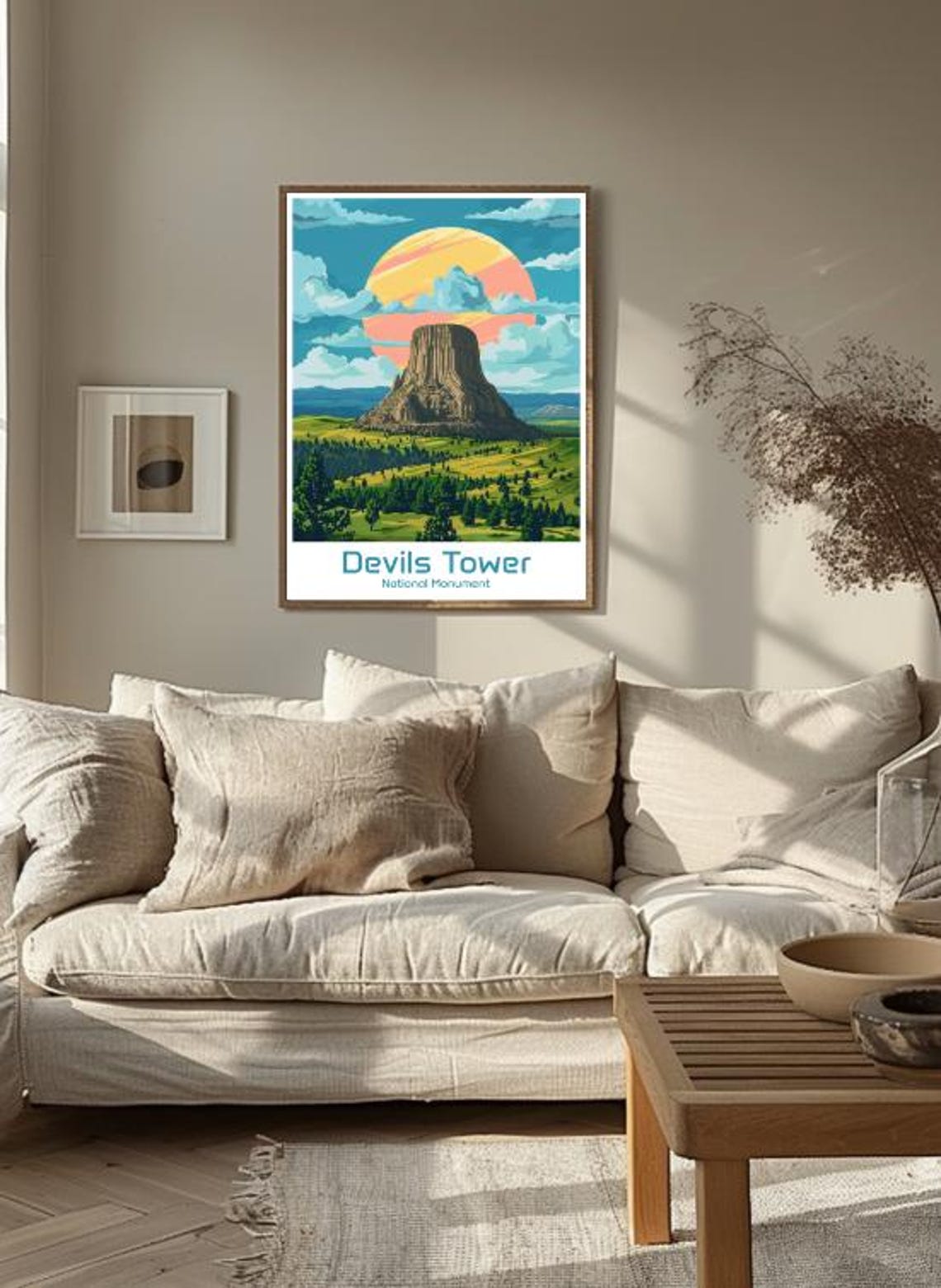 Devils Tower National Monument Sunset Wyoming Landscape Poster - Image 3