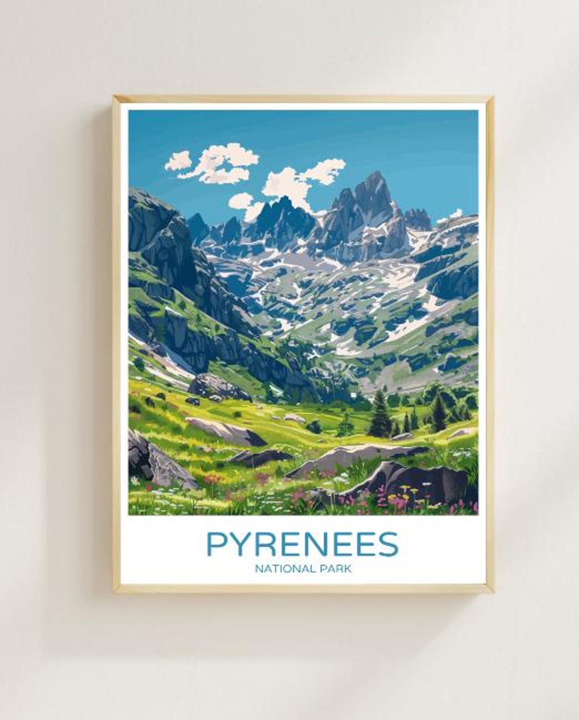 Parc National Des Pyrnes Travel Poster Breathtaking Wall Art Of Mountain Landscapes Scenic Trails French Nature Print Hiking Gift