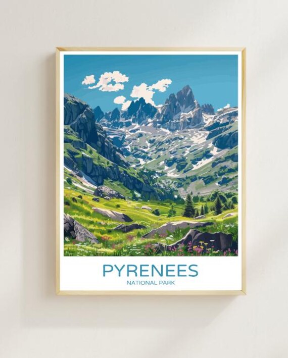 Pyrenees National Park France Alpine Peaks Wildflower Meadow Poster