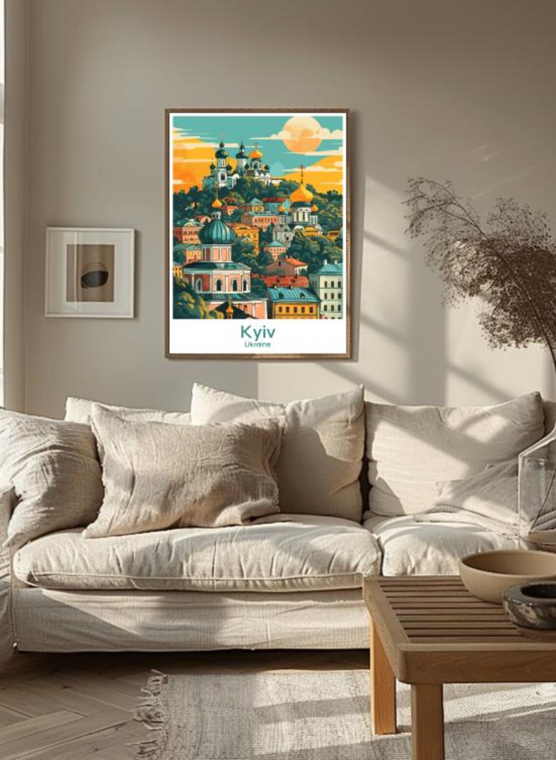 Kyiv Ukraine Golden Domes Sunset Cityscape Churches View Poster - Image 3