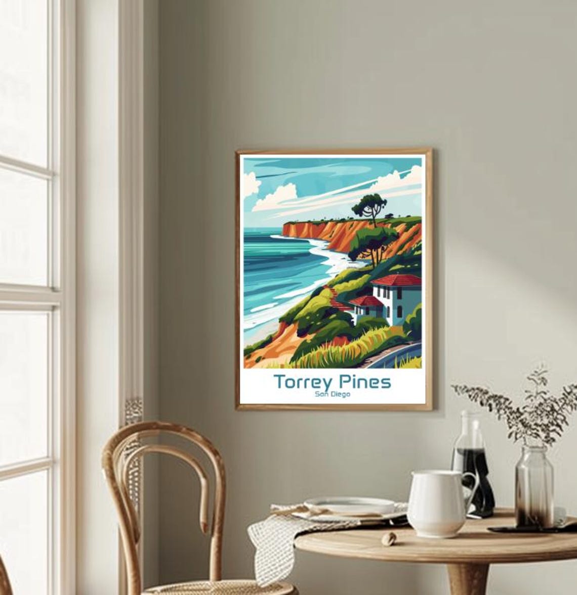 Torrey Pines San Diego Coastal Cliffs Ocean View Travel Poster - Image 2