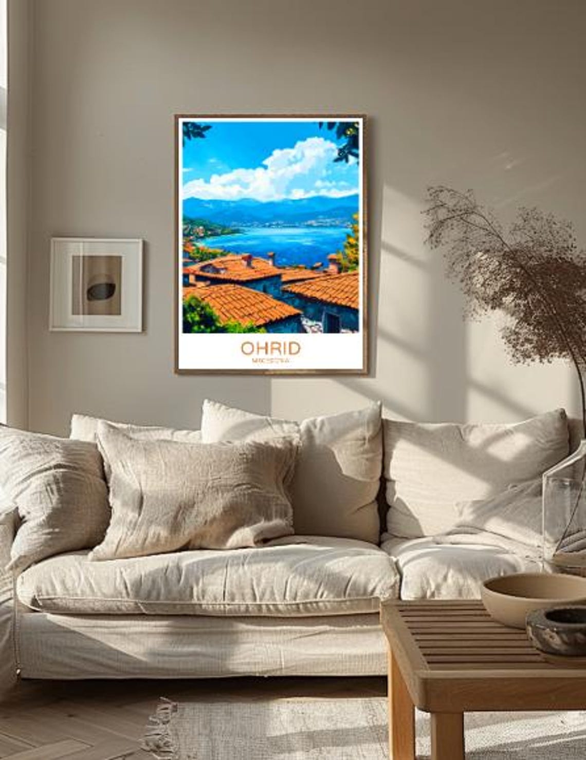 Ohrid Macedonia Scenic Lake View Old Town Rooftops Travel Poster - Image 2
