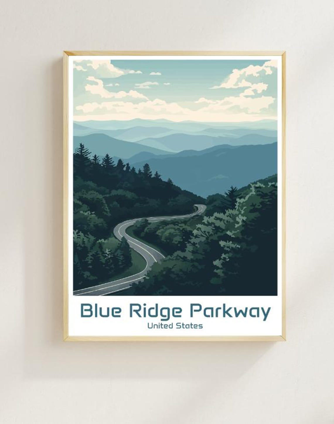 Blue Ridge Parkway Appalachian Mountain Road Scenic Drive Poster