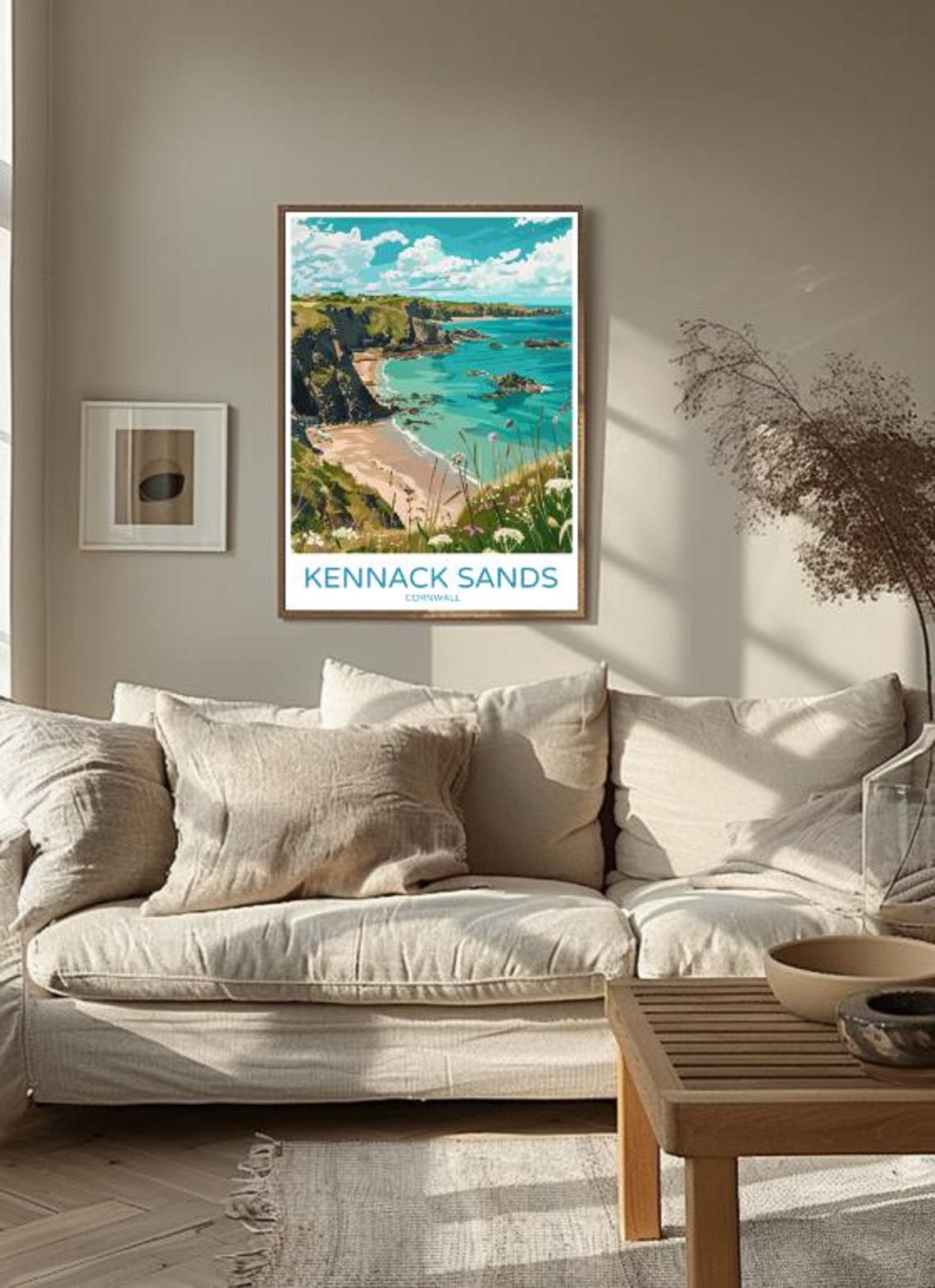 Kennack Sands Cornwall Rocky Cove Beach Coastal Scene Poster - Image 3
