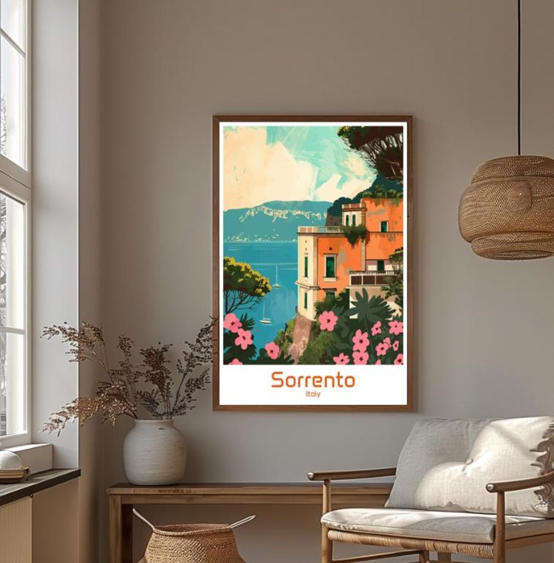 Sorrento Italy Amalfi Coast Cliffside Villa Retro Travel Poster - Image 4