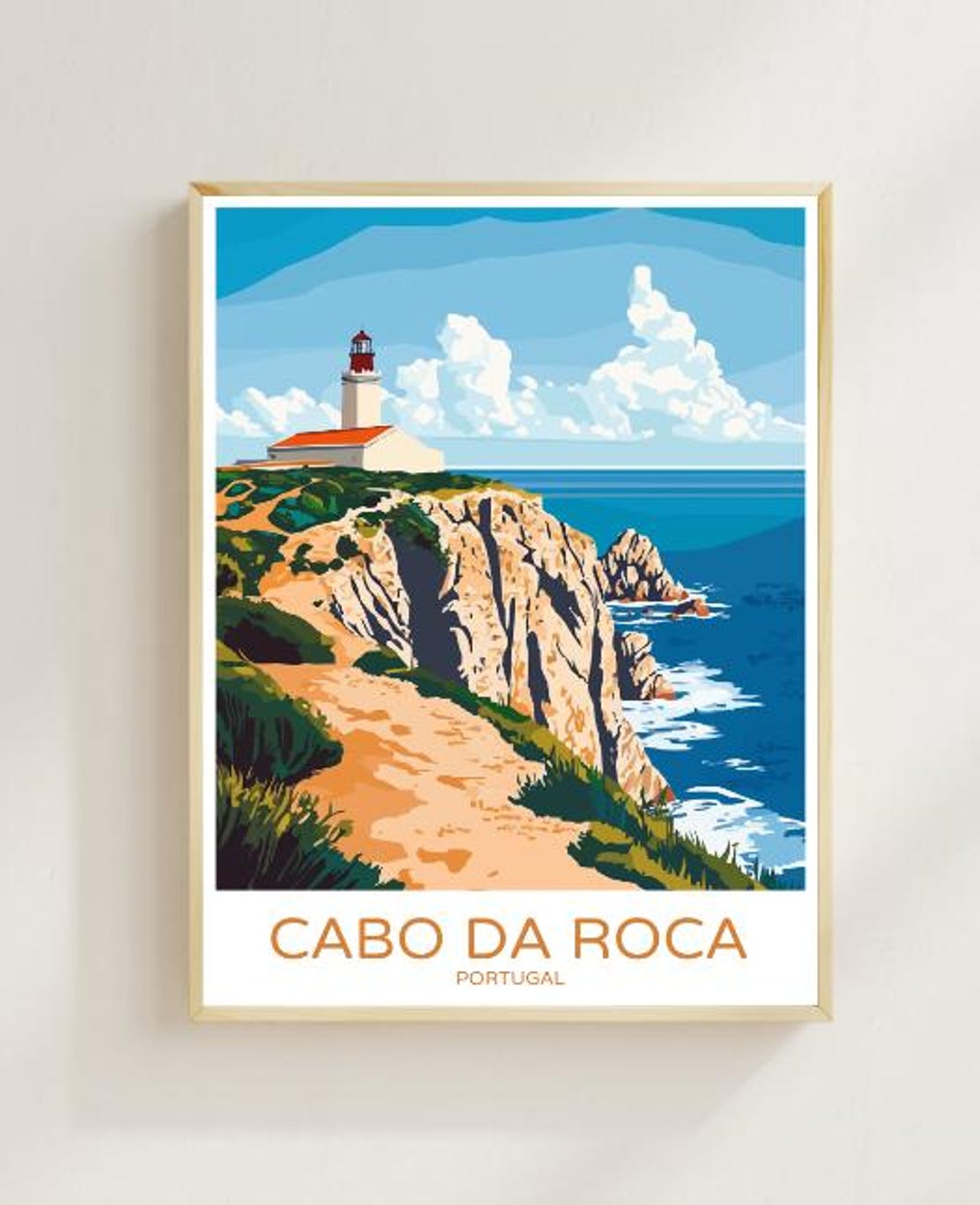 Cabo da Roca Portugal Lighthouse Over Dramatic Ocean Cliffs Poster