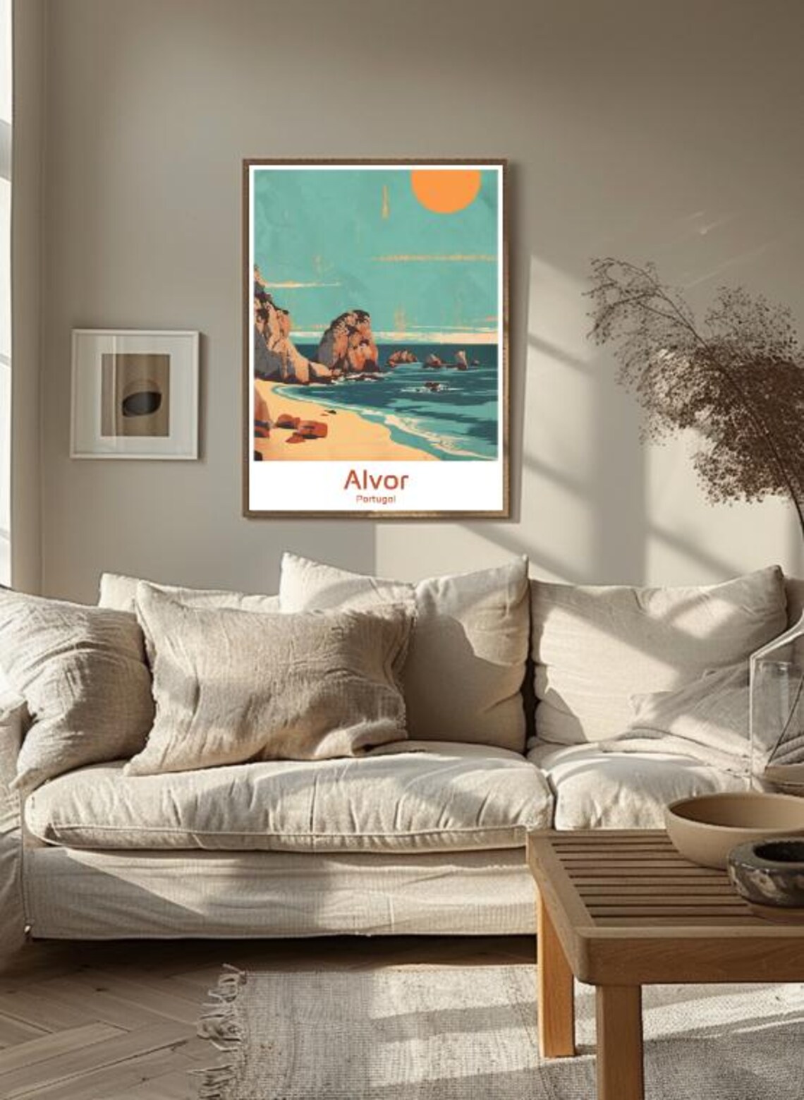 Alvor Portugal Algarve Beach Sea Stacks Golden Sunset Travel Poster - Image 3