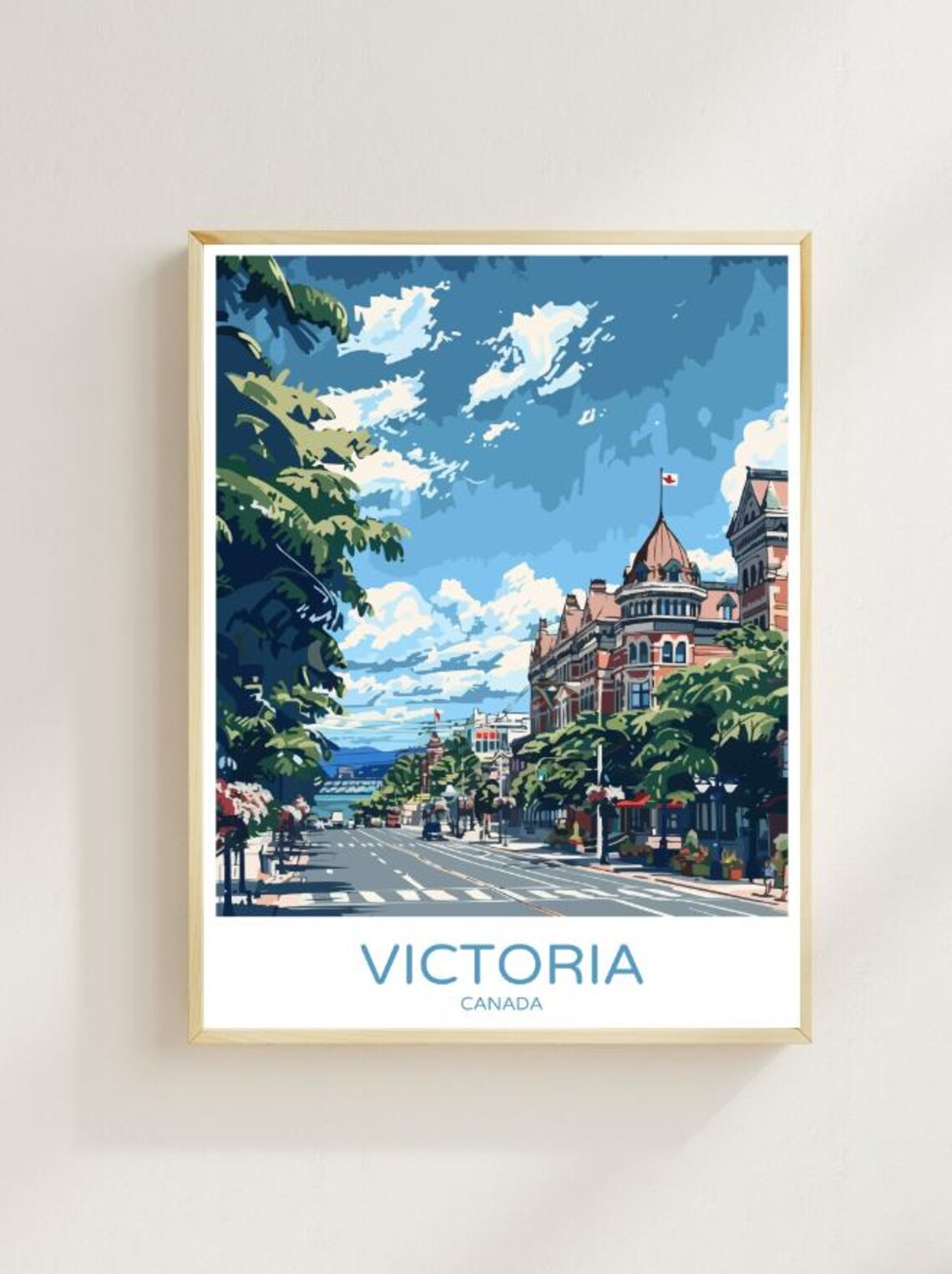 Victoria Canada Government Street Cityscape Harbour View Poster