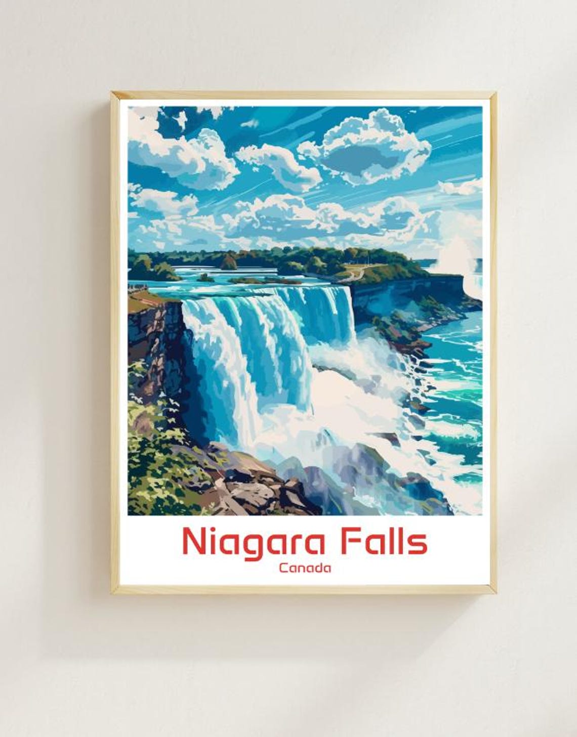 Powerful Niagara Falls Canada Misty Waterfall Cliff Edge Poster