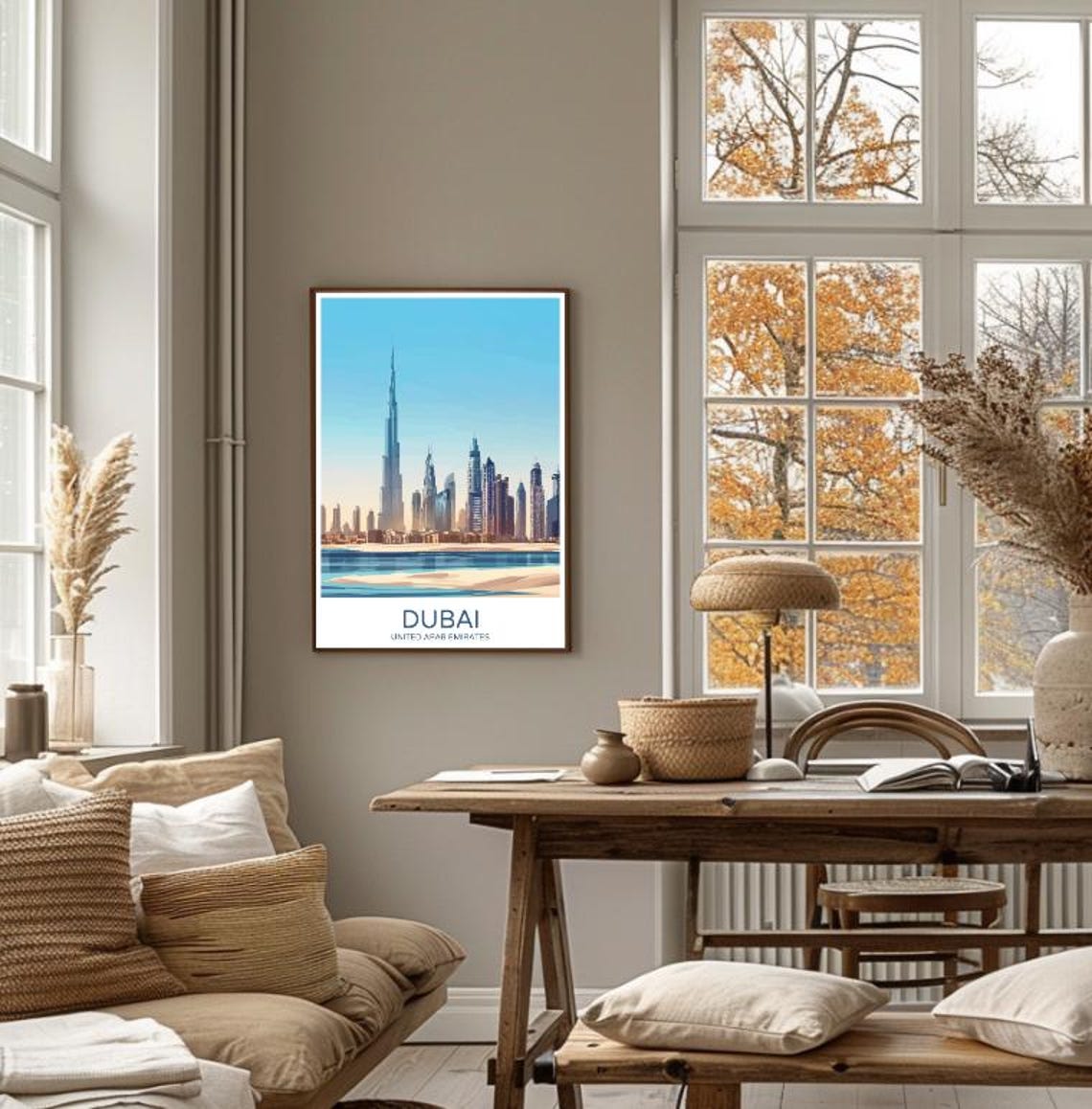 Dubai Burj Khalifa Skyline by the Sea United Arab Emirates Poster - Image 4