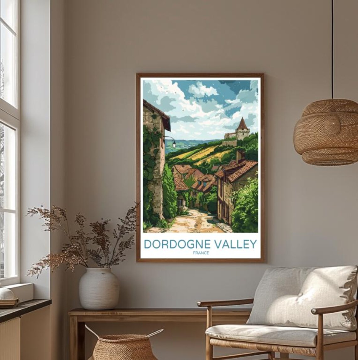 Dordogne Valley France Stone Village Castle Hill Countryside Poster - Image 4