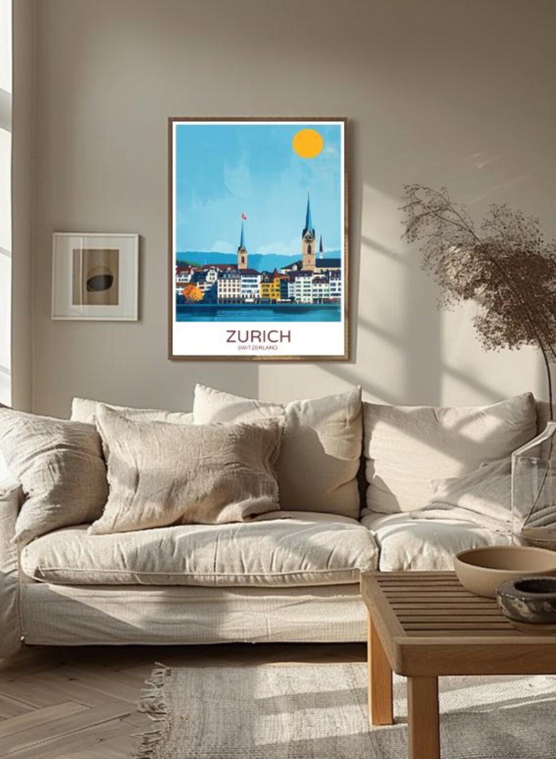 Zurich Travel Postermodern Skyline Wall Art Swiss Cityscape Print Zurich Switzerland Decor Minimalist Travel Gift Europe Artwork For Home - Image 2