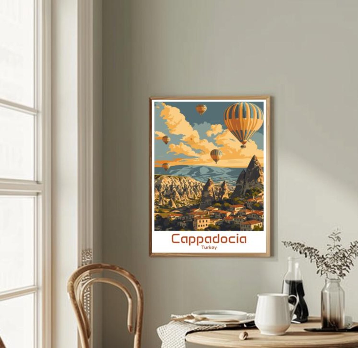 Cappadocia Turkey Hot Air Balloons Morning Vintage Travel Poster - Image 2