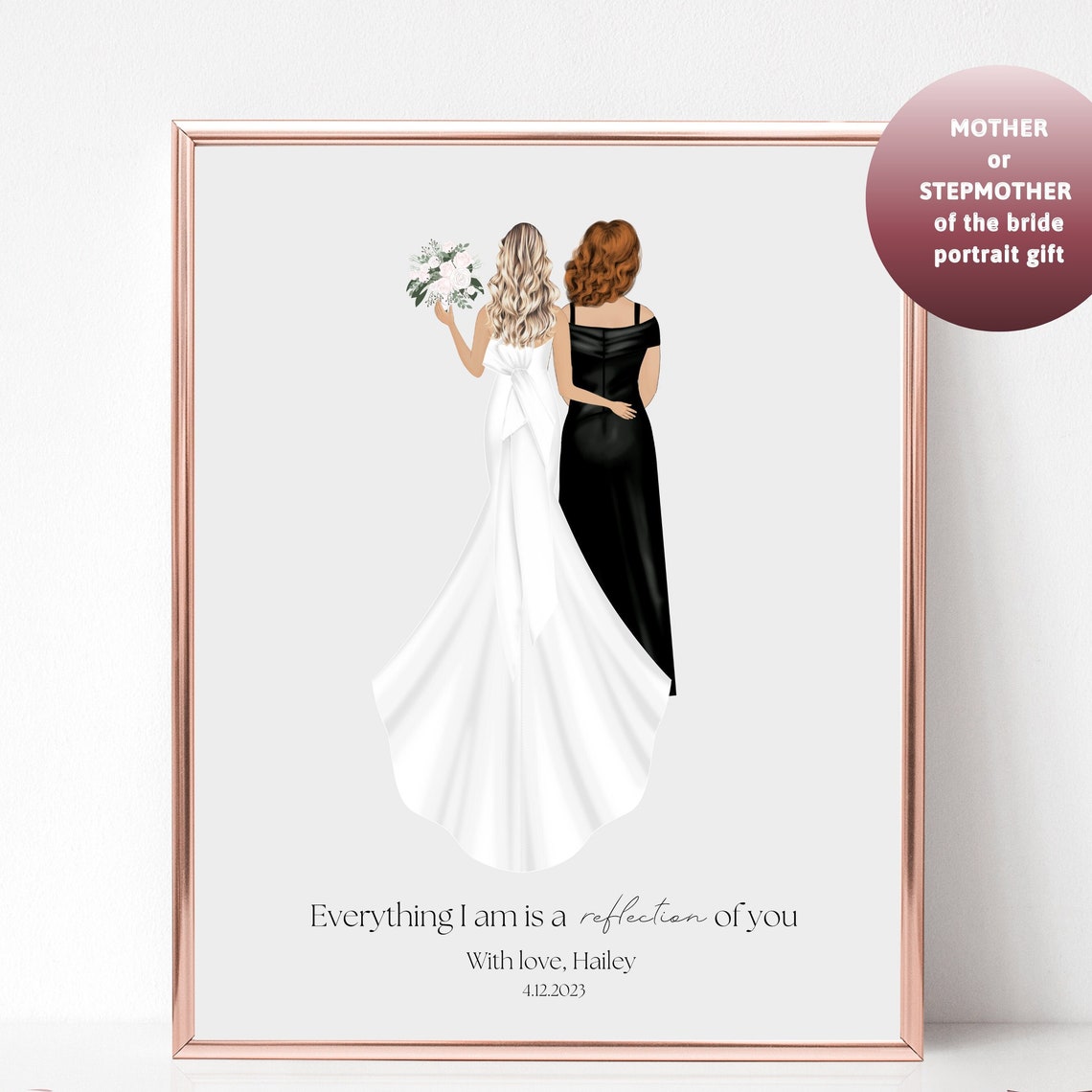 Bride And Mother Of The Bride Black Dress Reflection Quote Poster