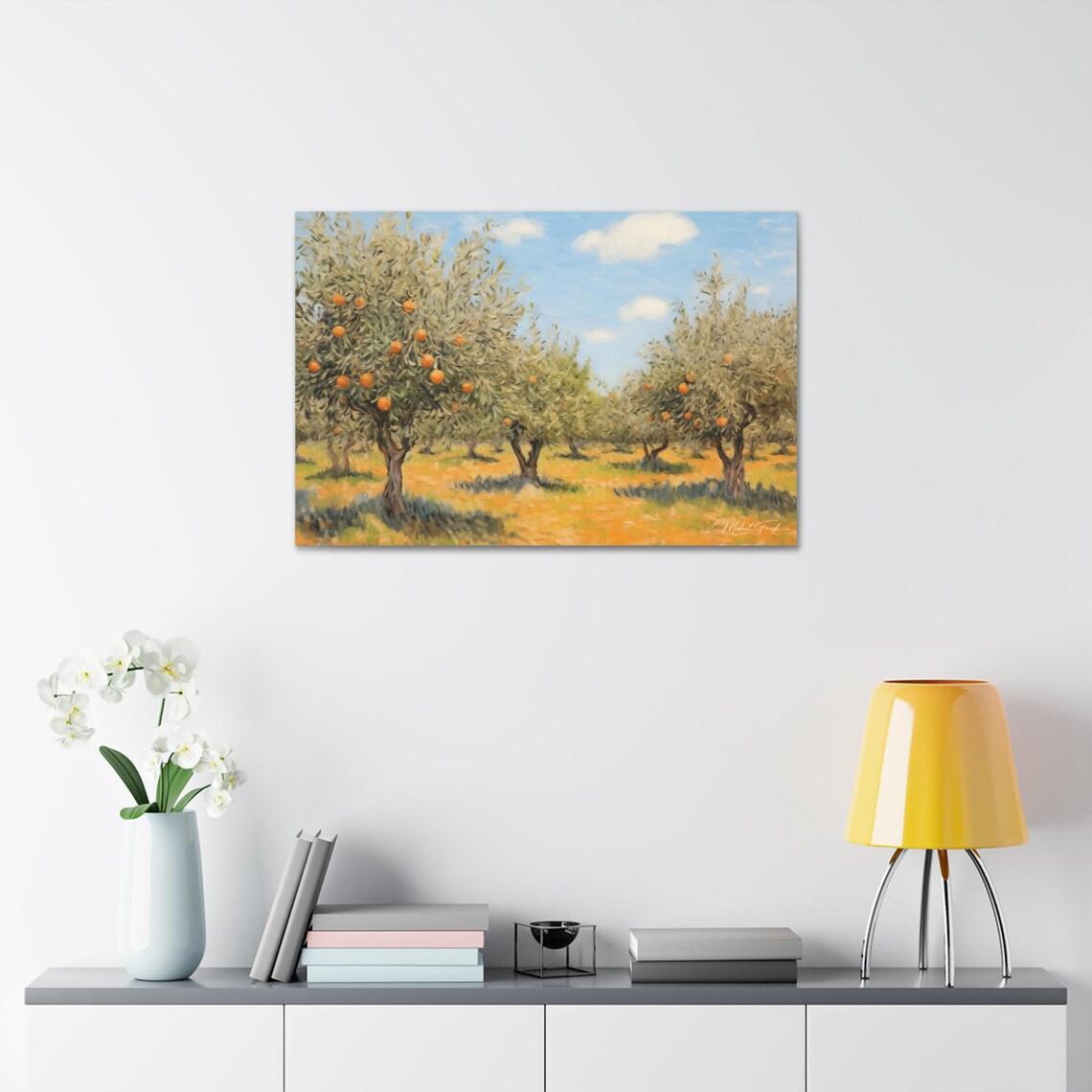 Ripe Orange Trees Grove Sunny Citrus Orchard Landscape Poster - Image 7