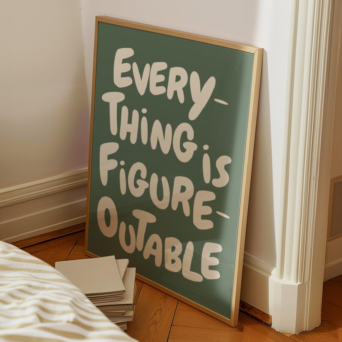 Everything Is Figureoutable Motivational Quote Art Print - Image 2