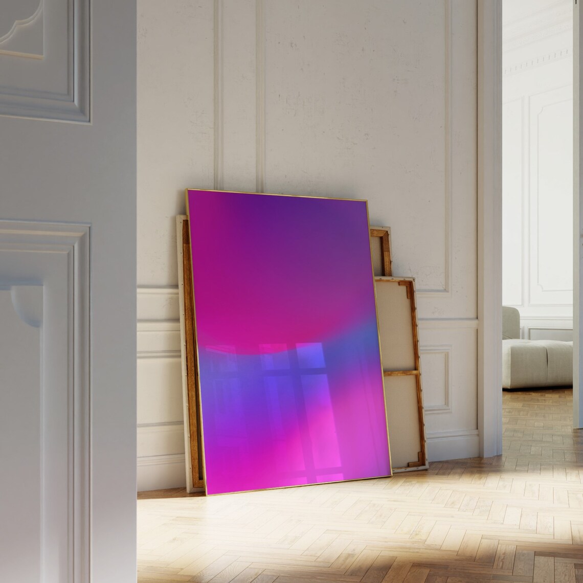 Magenta Purple Aura Gradient Bold Spiritual Abstract Art Poster - Image 3