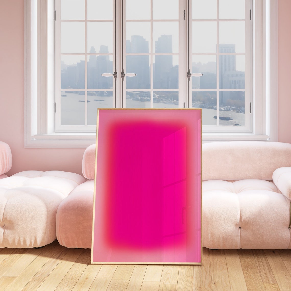 Hot Pink Aura Gradient Blur Abstract Pastel Glow Wall Decor Poster - Image 3