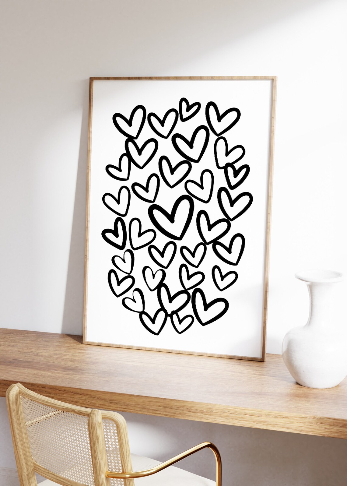 Hearts Graffiti Poster, Preppy Love Wall Art - Image 3