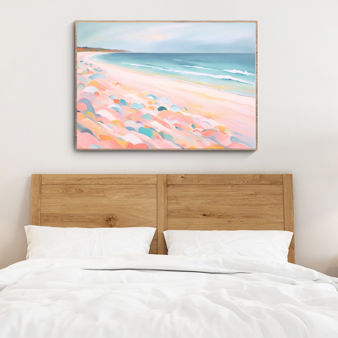 Pastel Beach Seascape Abstract Coastal Landscape Serene Art Print - Image 4