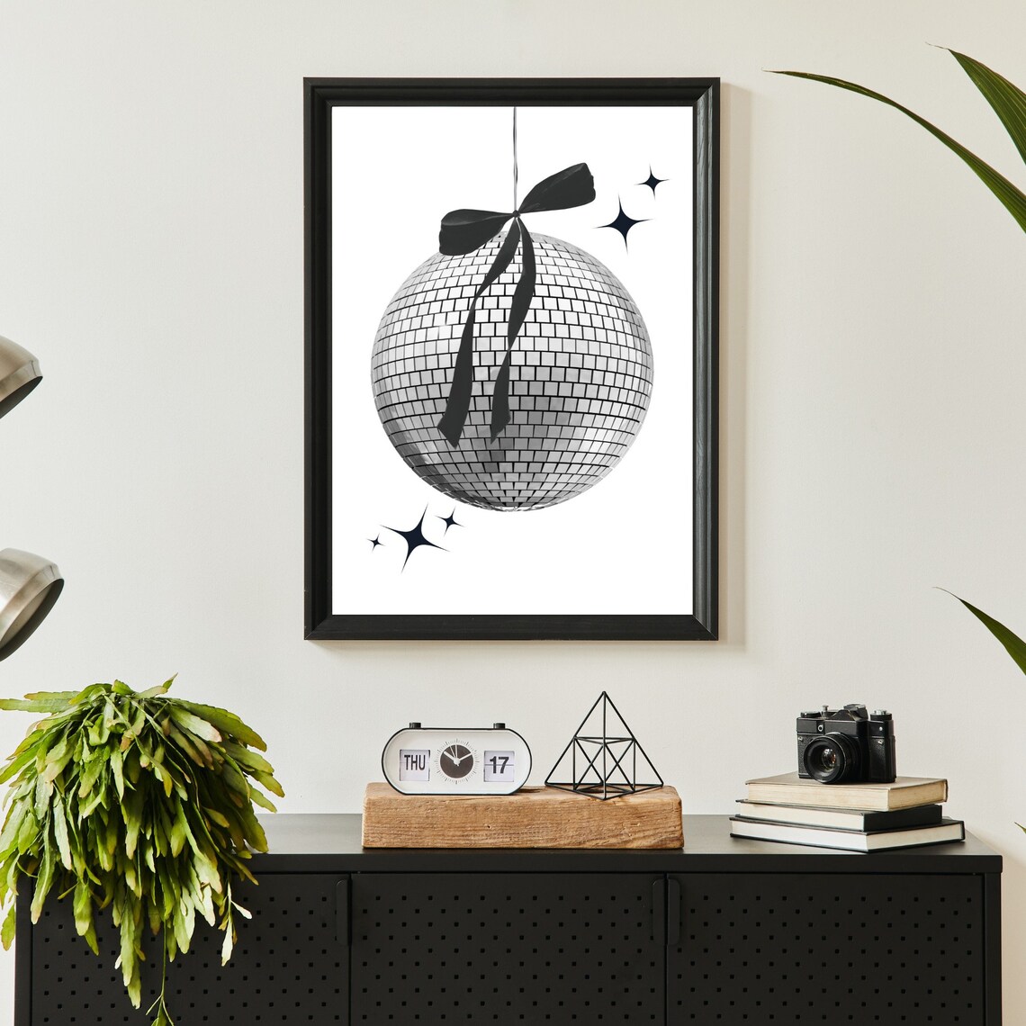 Disco Ball Vintage Retro Poster Print, Black And White - Image 4
