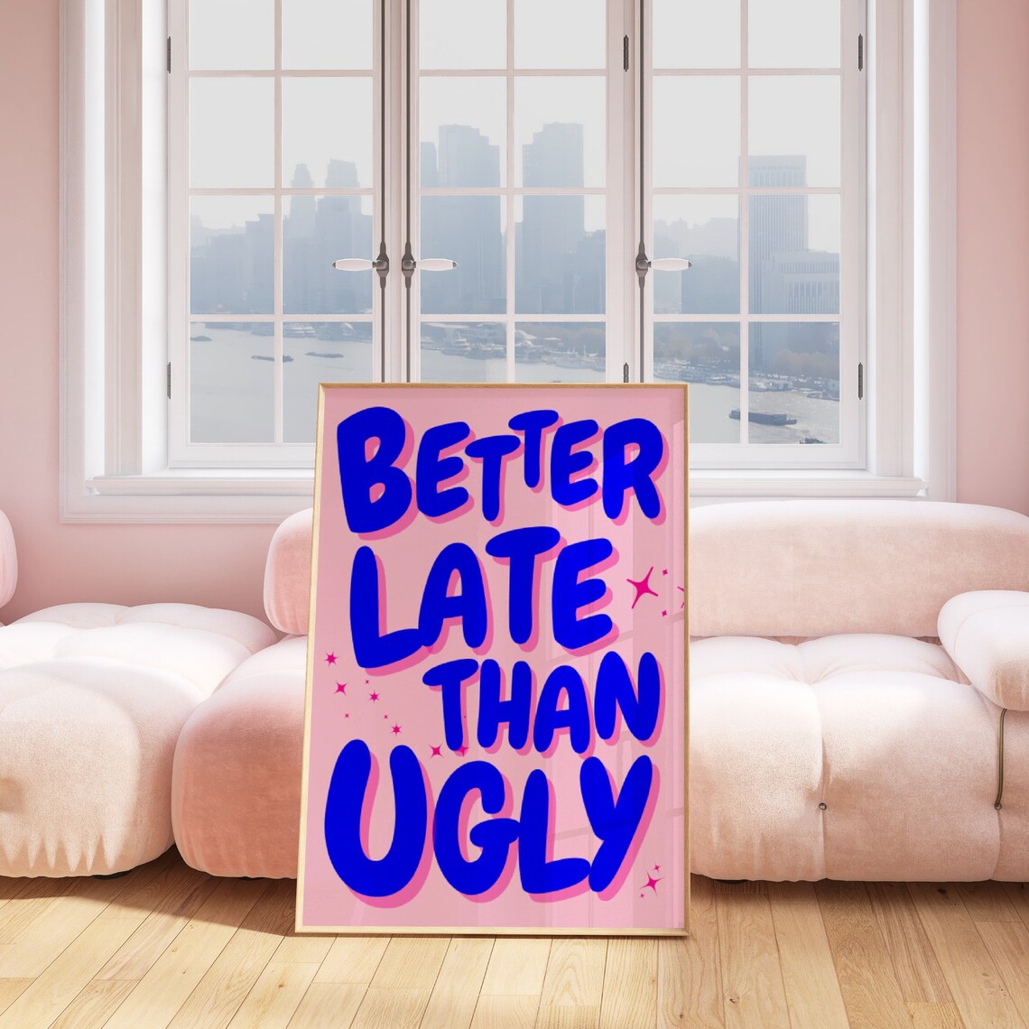 Better Late Than Ugly Retro Wall Art Print - Image 3