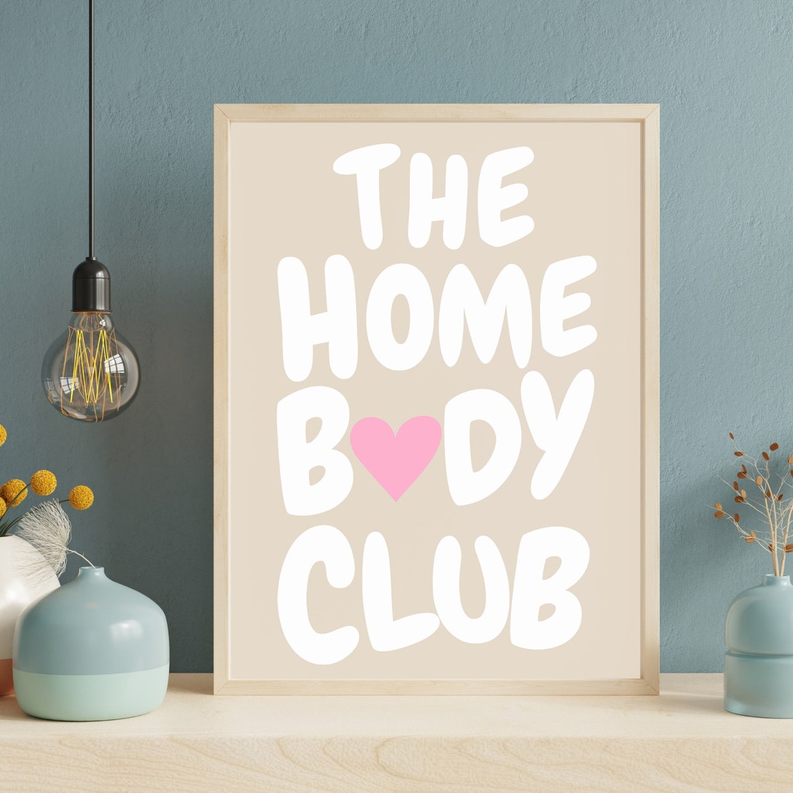 The Homebody Club Print Neutral Retro Print Trendy Quote Print Beige Print The Homebody Club Poster Monochrome Motivation Art - Image 4