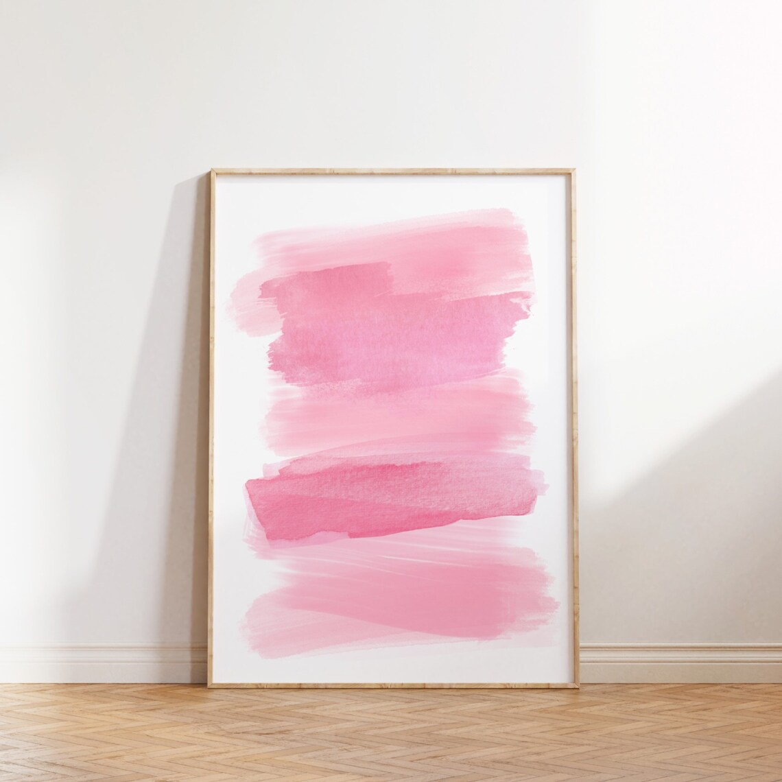 Blush Pink Brush Strokes Abstract Art Print