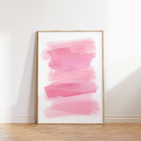 Blush Pink Brush Strokes Abstract Art Print