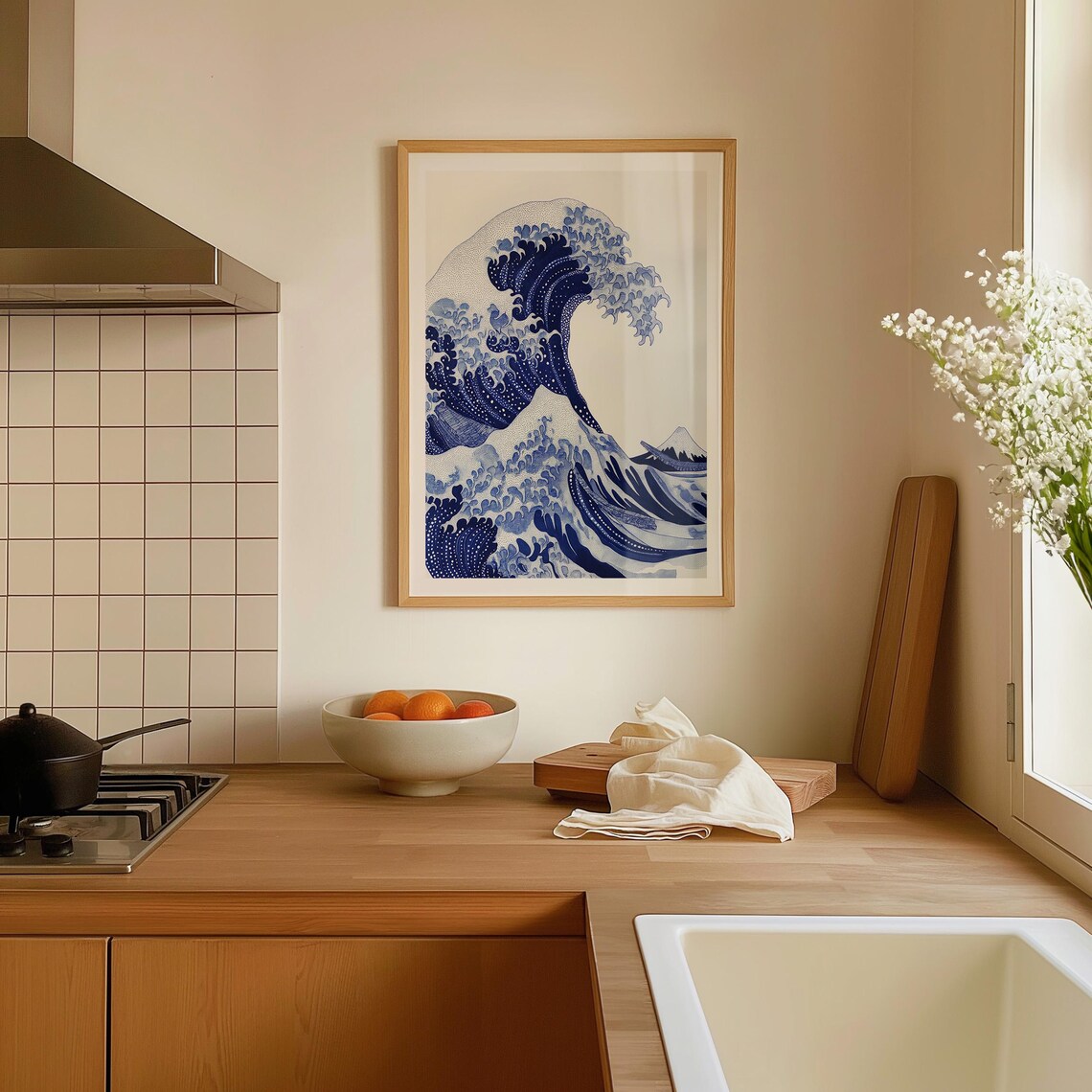 The Great Wave Off Kanagawa Hokusai Japanese Woodblock Vintage Art Poster - Image 2