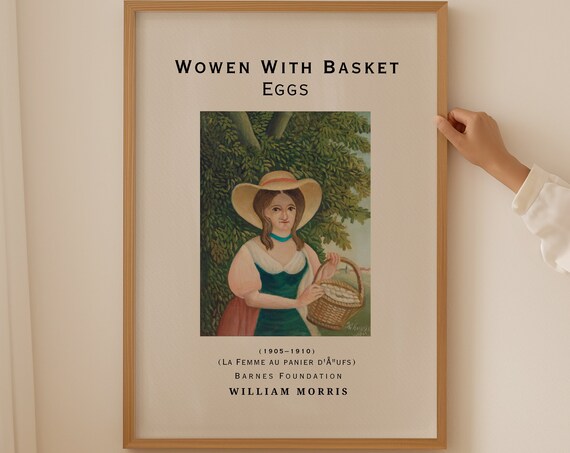 Woman With Basket of Eggs 1905 1910 Naïve Folk Portrait Poster