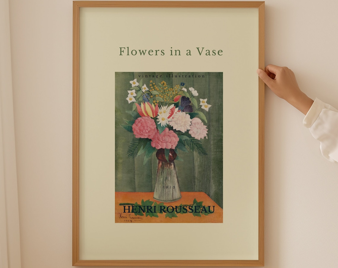 Henri Rousseau Flowers in a Vase 1910 Vintage Floral Still Life Poster