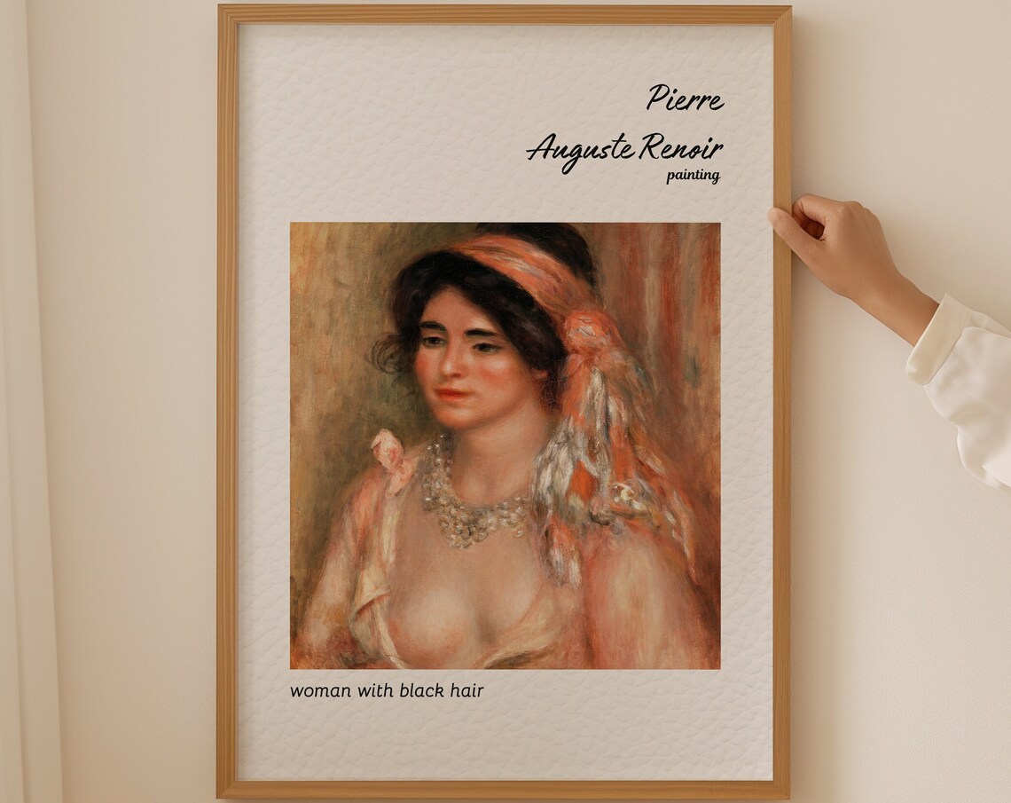 Pierre Auguste Renoir Woman With Black Hair Portrait Art Poster