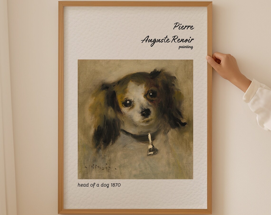 Pierre Auguste Renoir Head Of A Dog 1870 Pet Portrait Art Poster