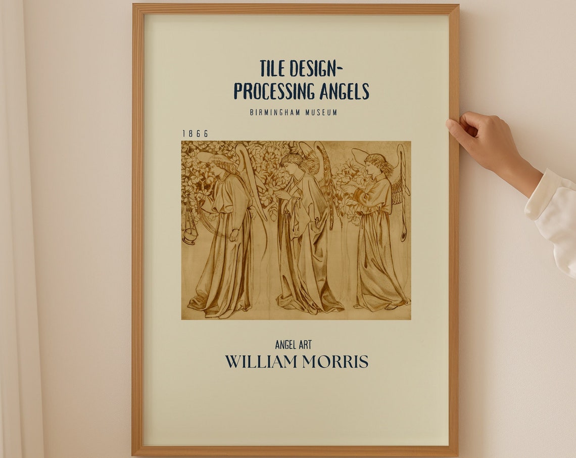 William Morris Processing Angels 1866 Tile Design Angel Art Poster