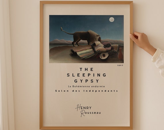 Henri Rousseau Exhibition Print The Sleeping Gypsy Forest Wall Art Ready To Hang Illustration Art Print Great Gift Idea Poster