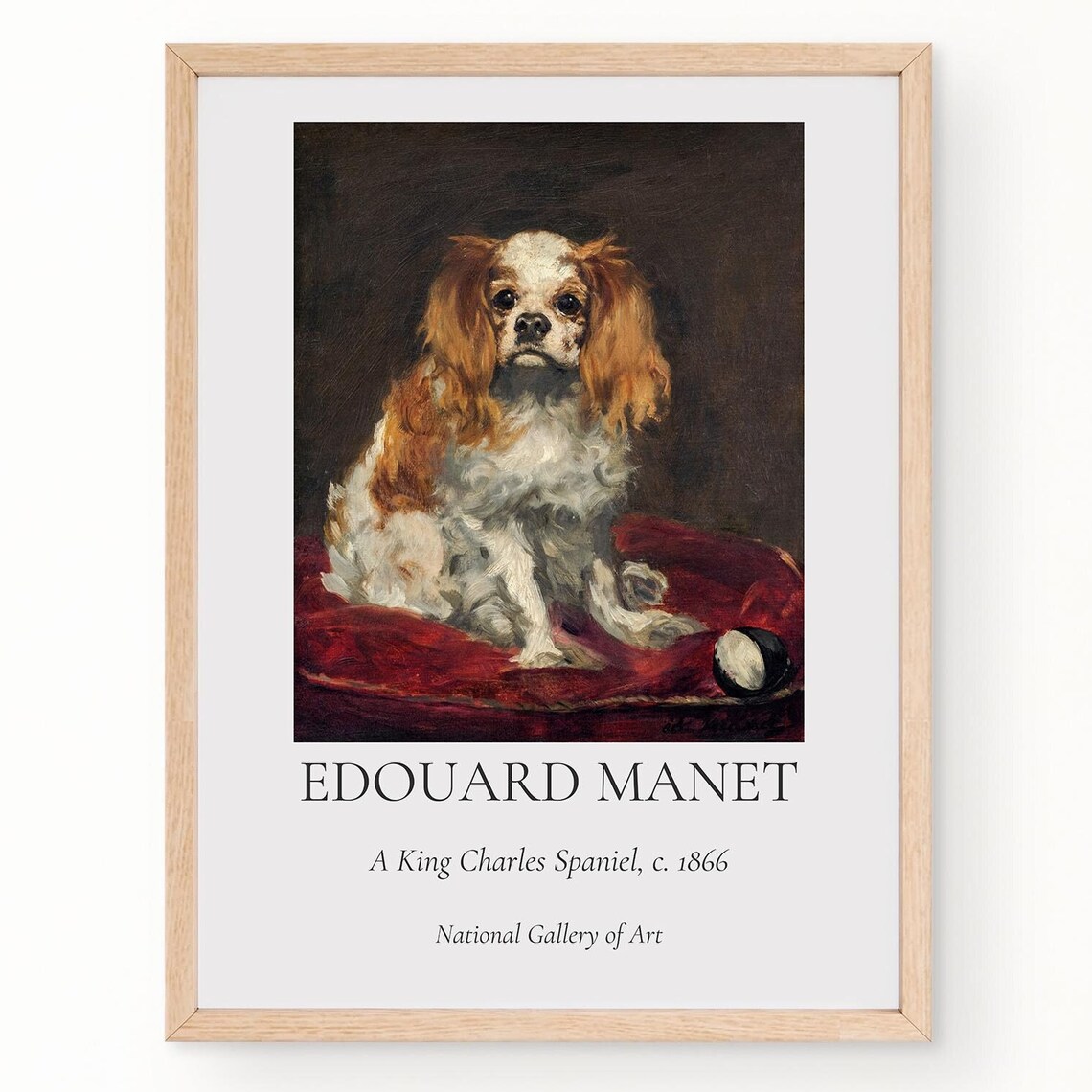 Manet A King Charles Spaniel 1866 Vintage Dog Portrait Art Poster