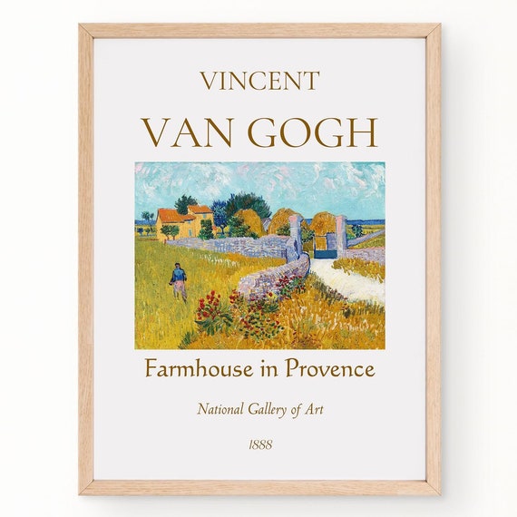 Van Gogh Art Print Farmhouse In Provence Van Gogh Exhibition Poster Van Gogh Painting Landscape Artwork Museum Poster Nature Wall Art