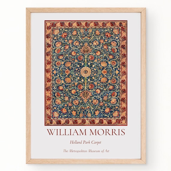 William Morris Holland Park Carpet Red Blue Floral Exhibition Wall Art