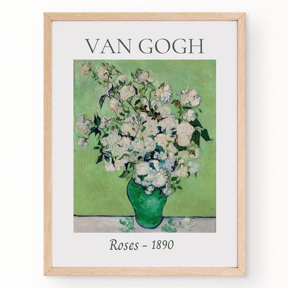 Van Gogh Roses Vintage Botanical Art Print