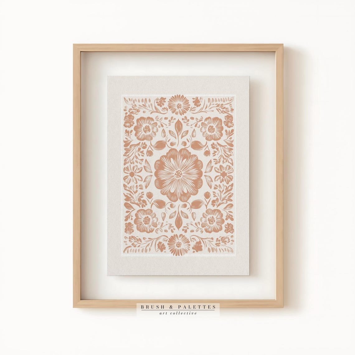 Vintage Floral Folk Art Boho Botanical Art Print