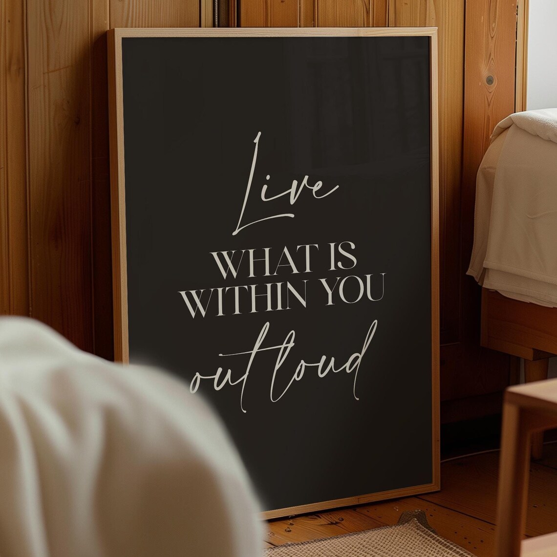 Live What Is Within You Out Loud Black Modern Motivational Quote Poster