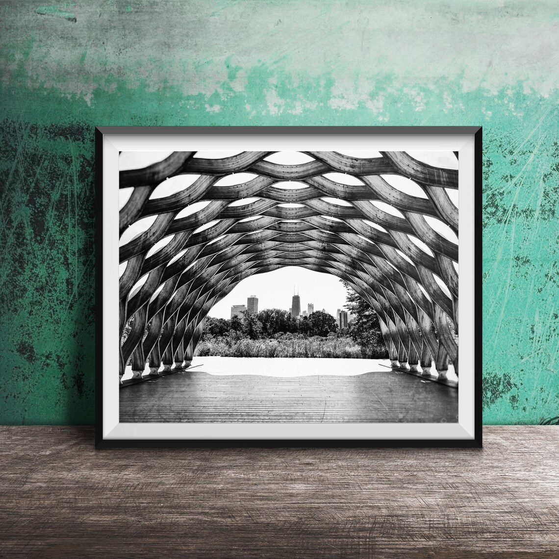 Lincoln Park Honeycomb Pavilion Chicago Skyline Photo Poster - Image 2