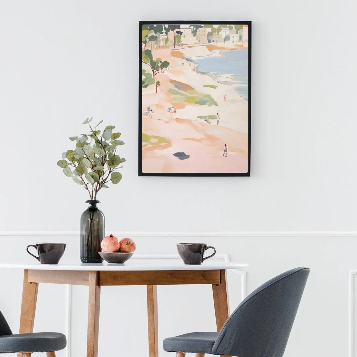 Abstract Beach Painting Australian Ocean Beachgoers Wall Art - Image 4