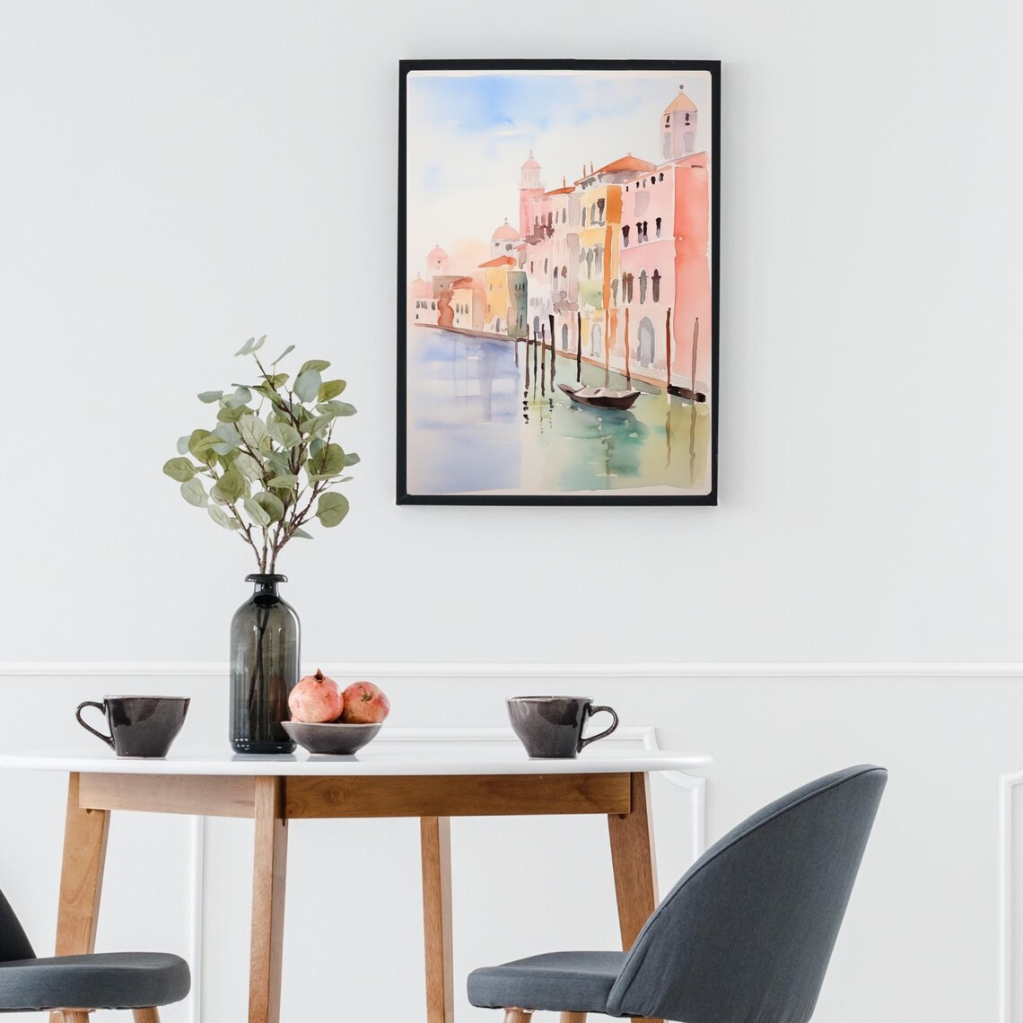 Venice Grand Canal Watercolor Gondola Pastel Italian Travel Poster - Image 2